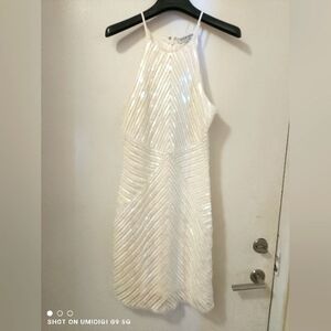 Night Star Embellished Sequin Dress - White